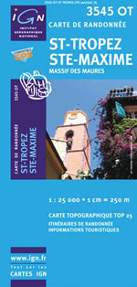 Ign Top 25 #3545 Ot St-Tropez, Ste-Maxime, Massif des Maures