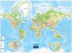 Carte Monde en relief (plastifiée) World Map 94 cm x 68,5 cm