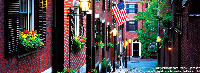 Promenade dans le quartier de Beacon Hill &agrave; Boston
