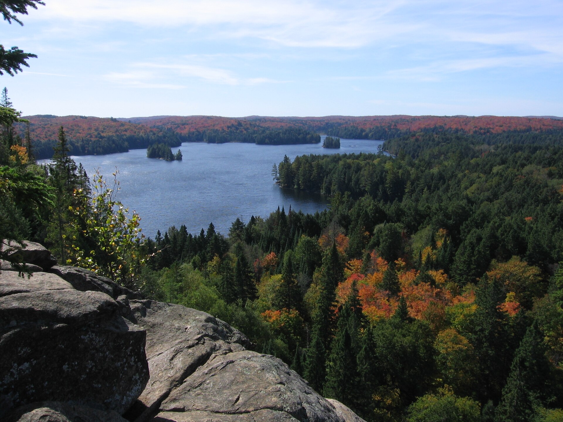 Parc Algonquin, depuis le belvédère de Cache Lake sur le sentier Track and Tower. Par Ptrbnsn, CC BY-SA 3.0