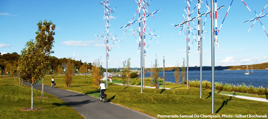 Balade sur la promenade Samuel-De Champlain avec vue sur le fleuve