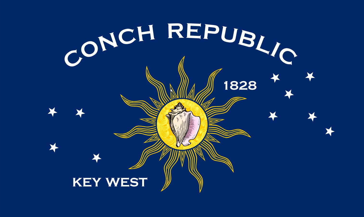 Drapeau de la "Conch Republic" par Jmckean - travail personnel, domaine public.