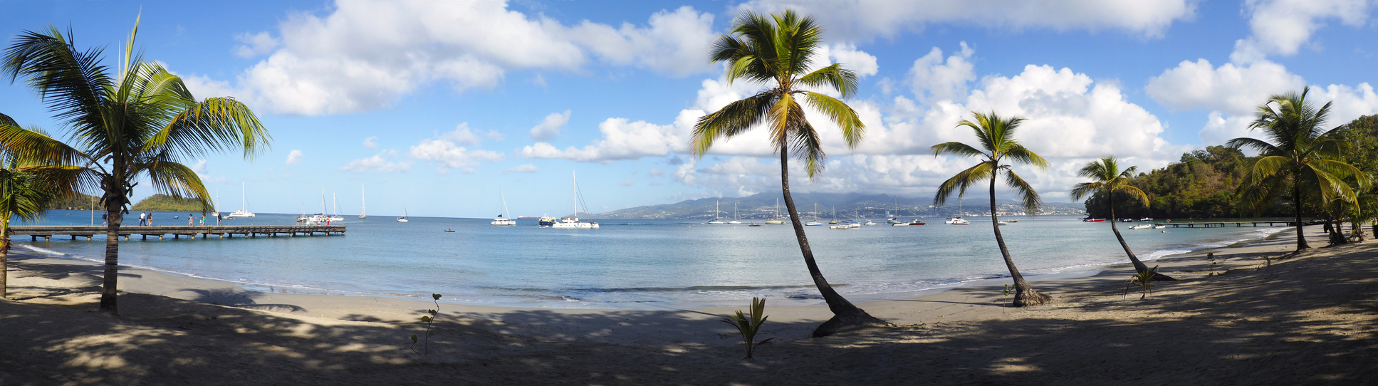 Vue sur la plage de l’Anse à l'Âne près du village de Trois-Ilets en Martinique, face à la ville de Fort-de-France ©iStock / Mariedofra