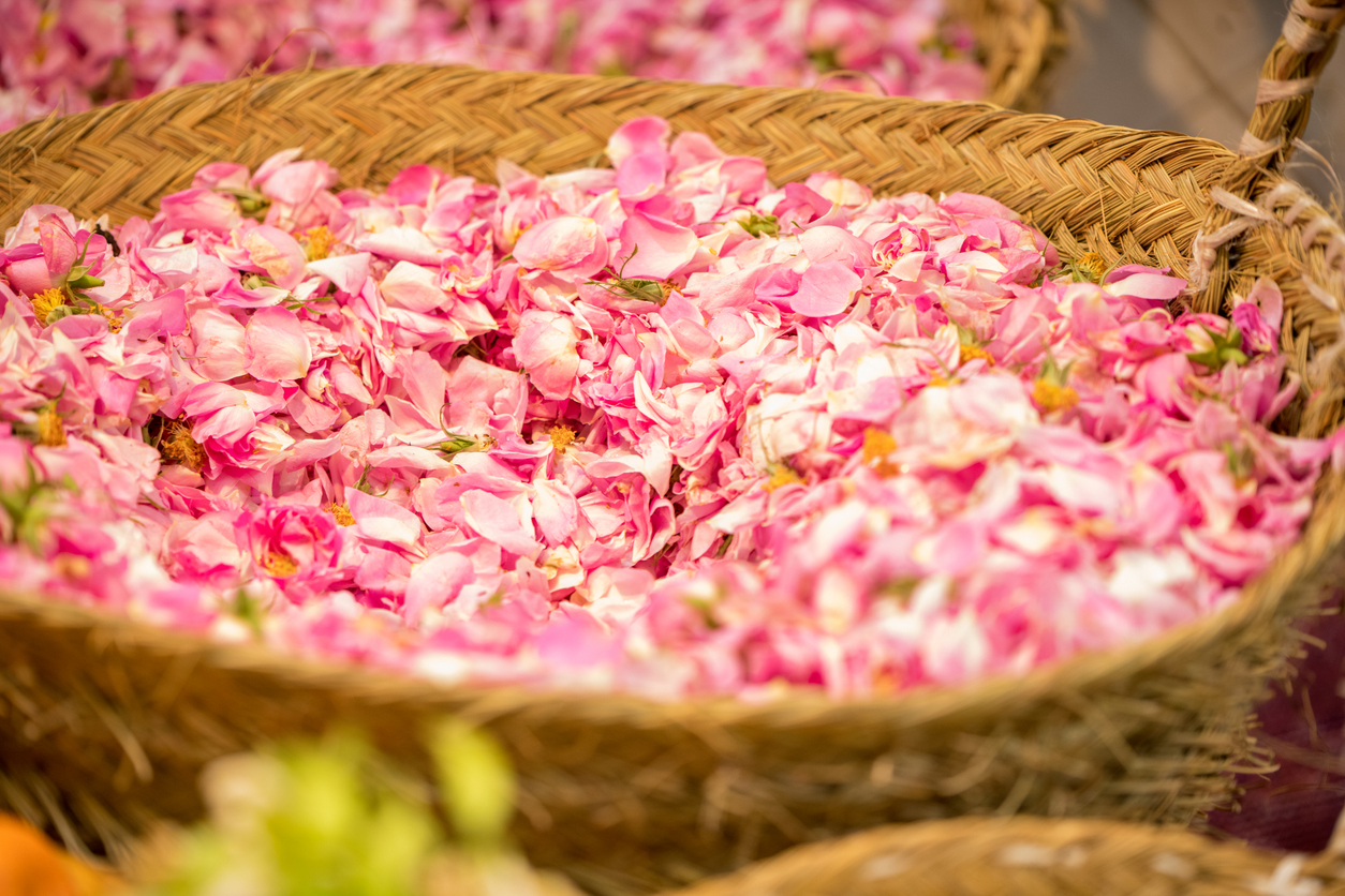 Pétales de rose sur un marché marocain © iStock / beeldlab