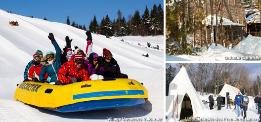 En raft sur… neige au Village Vacances Valcartier