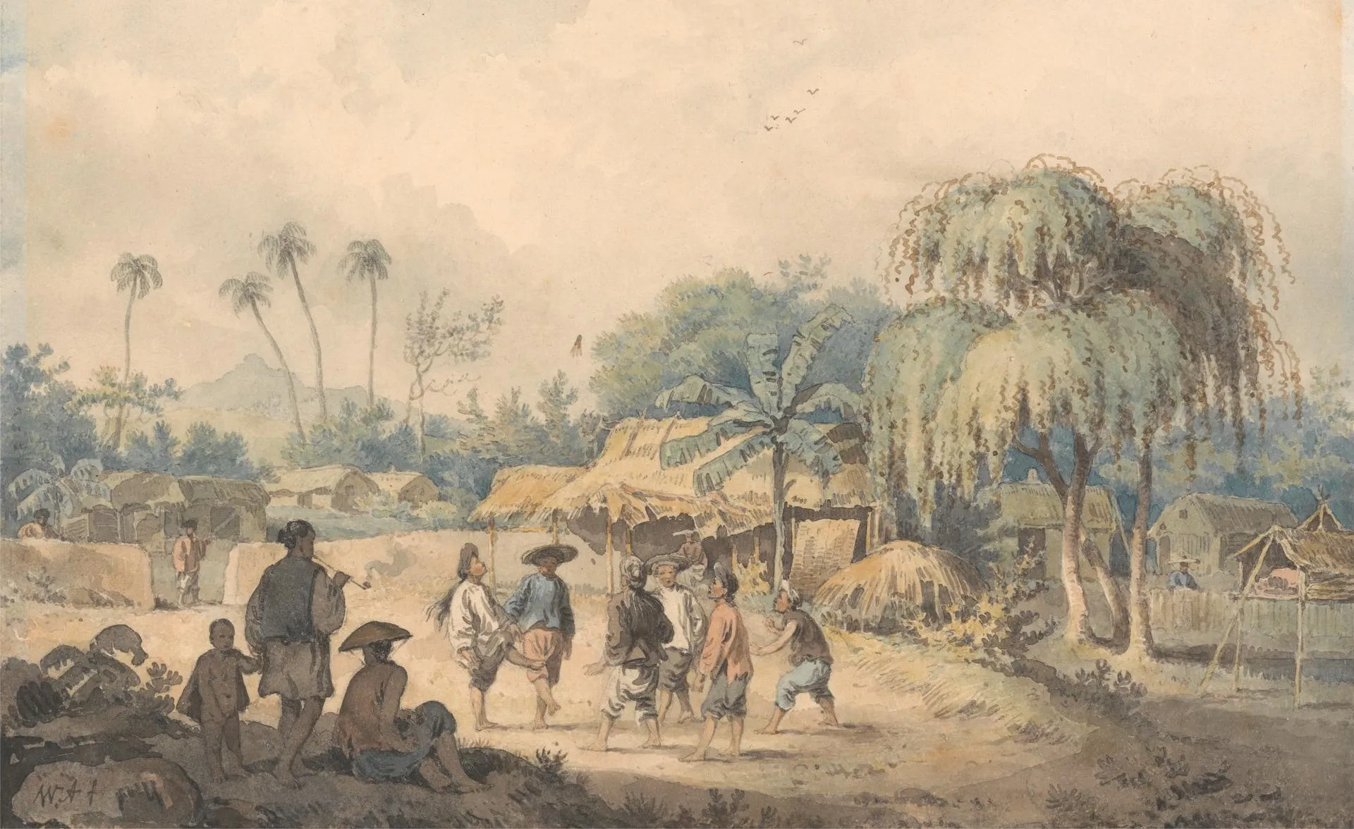 Tableau de William Alexander - Yale Center for British Art, - jeu de Da Cau au Cochinchine CC0