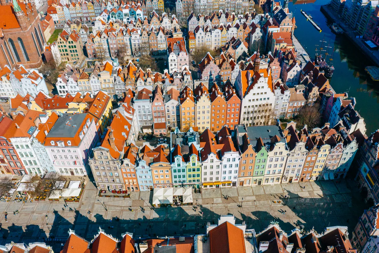 Vue aérienne de Gdansk en Pologne © iStock / Andrey Danilovich
