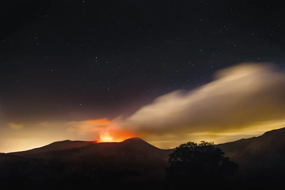 Vue nocturne du Cráter de Santiago au Nicaragua. © iStock / riderfoot